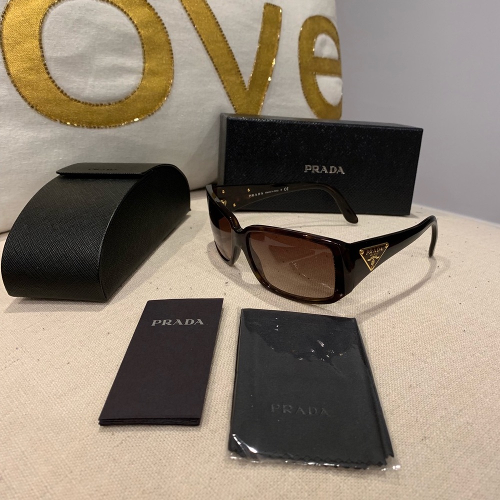 Prada Tortoise Sunglasses Iconic Triangle Logo